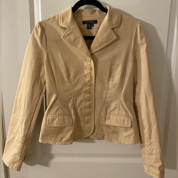 Lauren Ralph Lauren Jackets & Blazers - Lauren Ralph Lauren Fitted Khaki Blazer Multi Button Size 9 Excellent Condition